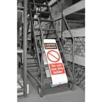c2961 Spectrum Industrial LOK Series Red on White Safety Ladder Tag, English Language, 1 per Pack