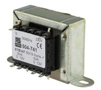 504-741 RS PRO 12VA 2 Output Chassis Mounting Transformer, 12V ac, IEC 61558-2-6