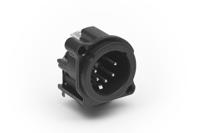 ac5mah-au-b Amphenol Industrial Chassis Mount XLR Connector, Horizontal, Male, IP40, 133 V, 5 Way, Gold over Nickel Plating