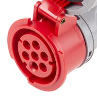 3181647-7 Scame, Optima Seven IP66, IP67 Red Cable Mount 6P + E Industrial Power Socket, Rated At 16A, 415 V