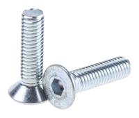 483-9767 RS PRO Bright Zinc Plated Steel Hex Socket Countersunk Screw, DIN 7991, M3 x 12mm