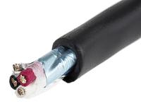 25193-bk005 Alpha Wire XTRA-GUARD 2 Control Cable, 3 Cores, 0.35 mm² 22 AWG, Screened, 30 m, Black Polyvinyl Chloride Sheath