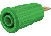 233120-25 Staubli Green Female Banana Socket, 4 mm Connector, Press Fit Termination, 24A, 1000V, Gold Plating