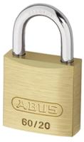 xr0060-20 ABUS Key Weatherproof Brass, Steel Padlock, 4mm Shackle, 20mm Body