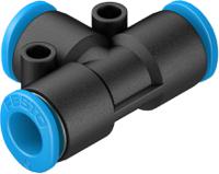 qsmt-6 Festo QSMT Series Tee Tube-to-Tube Adaptor Push In 6 mm, Push In 6 mm to Push In 6 mm, Tube-to-Tube Connection Style,