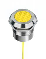 253-8517 RS PRO Yellow Panel Mount Indicator, 12 → 24V ac/dc, 25mm Mounting Hole Size, Lead Wires Termination, IP67, IP69K