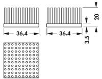 ick-s-36x36x20 Fischer Elektronik Heatsink, Universal Square Alu, 3.2K/W, 36.4 x 36.4 x 20mm, Adhesive Foil, Conductive Foil