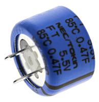 ft0h474zf KEMET 0.47F Supercapacitor -20 → +80% Tolerance, Supercap FT 5.5V dc, Through Hole