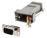625-6237 RS PRO D Sub Adapter Male 9 Way D-Sub to Female RJ45