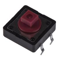 dts24rv APEM Red Plunger Tactile Switch, SPST 50 mA @ 12 V dc 3mm