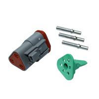 dt06-3s-kit Deutsch, DT Automotive Connector Receptacle Grey Wire Mount 3 Way DT06-3S-KIT