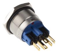811-8553 RS PRO Illuminated Push Button Switch, Momentary, Panel Mount, 22mm Cutout, SPDT, Red LED, 250V ac, IP65, IP67