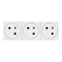 077143l Legrand Mosaic White 3 Gang Plug Socket, 16A, Indoor Use