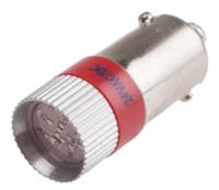 209-276 RS PRO Red LED Indicator Lamp, 24V ac/dc, BA9s Base, 10mm Diameter, 110/105mcd
