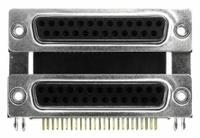 189-025-513r491 Norcomp 189 25 Way Right Angle Through Hole D-sub Connector Female/Female, 2.769mm Pitch, with 4-40 Hex Standoff, Fork