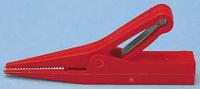 649209-22 Staubli Crocodile Clip 4 mm Connection, Brass Contact, 10A, Red