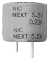 next104z55v115x85f NIC Components 0.1F Supercapacitor -20 → +80% Tolerance, NEXT 5.5V dc, Through Hole