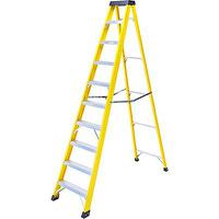 285-159 RS PRO Fibreglass 10 steps Step Ladder, 3.575m open length