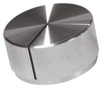 kln1250a14 TE Connectivity 32mm Silver Potentiometer Knob for 6.4mm Shaft Splined, KLN1250A1/4