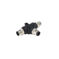 pxppvc12tsmm04afiifi Bulgin Tee Male Pole M12 Plug to 4 Pole M12 Plug Adapter