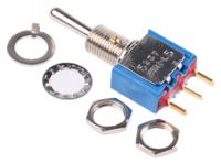 5237cdb APEM Toggle Switch, PCB Mount, (On)-Off-(On), SPST, PC Terminal Terminal, 20V ac/dc