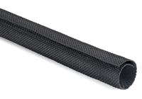 170-01001 HellermannTyton Braided Polyester Black Cable Sleeve, 8mm Diameter, 100m Length, Twist-In Series