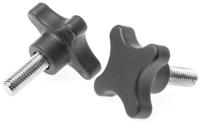 702-7706 RS PRO Black 4-Arm Clamping Knob, M12, Threaded Stud