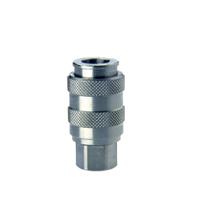 5053-14 Camozzi Nickel Plated Brass Female Pneumatic Quick Connect Coupling, G 1/4 Threaded