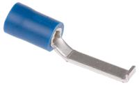 534-727 RS PRO Hooked Insulated Crimp Blade Terminal 17.6mm Blade Length, 1.5mm² to 2.5mm², 16AWG to 14AWG, Blue