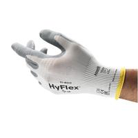 11800060 Ansell HyFlex 11-800 White Nylon Work Gloves, Size 6, Nitrile Foam Coating