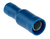 534-676 RS PRO Insulated, Blue Crimp Bullet Connector, 1.5mm² to 2.5mm², 16AWG to 14AWG, 5mm Bullet diameter Female