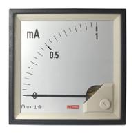 186-2500 RS PRO Analogue Panel Ammeter 1 (Input)mA DC, 92mm x 92mm, 1 % Moving Coil