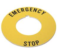 800t-x646em Allen Bradley Legend Plate for Use with 30 mm Push Button, Emergency Stop