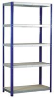 771-9180 RS PRO 5 Shelf Chipboard, Galvanised Steel Shelving System, 1800mm x 900mm, 450mm, 265kg Load