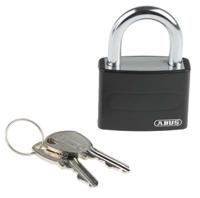 50871-t65al40-black ABUS Key Weatherproof Aluminium, Steel Safety Padlock, 6.5mm Shackle, 43mm Body