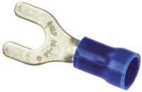 34166 TE Connectivity PLASTI-GRIP Insulated Crimp Spade Connector, 1mm² to 2.6mm², 16AWG to 14AWG, M4 Stud Size Vinyl, Blue