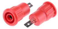 233160-22 Staubli Red Female Banana Socket, 4 mm Connector, Tab Termination, 24A, 1000V, Nickel Plating