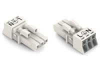 890-223 WAGO 890 Series Female Lighting Connector, 3-Pole, Female, 3-Way, Plug-In Mount, 16A, IP20, IP40