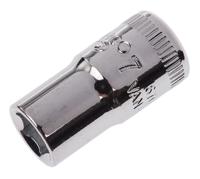 6700sm-7 Bahco 1/4 in Drive 7mm Standard Socket, 6 point, 24.7 mm Overall Length