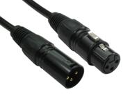 192-4441 RS PRO Male 3 Pin XLR to Female 3 Pin XLR  Cable, Black, 0.5m