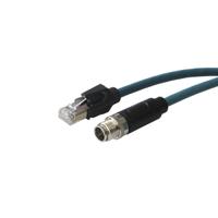 pxptpu12fim08xrj010pu BulginPXP, 1m Cat6a, Blue M12 to Male RJ45 Male Unshielded, Terminated PUR Sheath