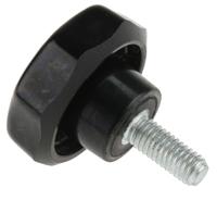 686-092 RS PRO Black Multiple Lobes Clamping Knob, M6, Threaded Stud