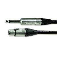 101-015-201-black Van Damme Female 3 Pin XLR to Male 6.35mm Mono Jack  Cable, Black, 5m
