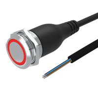 82-665c2114 EAO 82 Series Illuminated Push Button Switch, Momentary, Panel Mount, 22mm Cutout, 1CO, Red LED, 35V, IP65, IP67