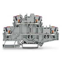 2202-2708 WAGO  TOPJOB S Series Grey, 2.5mm², 2-Level, Push In Termination, ATEX, CSA, IECEx