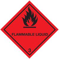598-282 RS PRO Vinyl Safety Labels, Flammable Liquid-Text 100 mm x 100mm