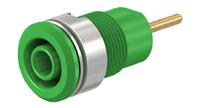 233010-25 Staubli Green Female Banana Socket, 4 mm Connector, 24A, 1000V, Gold Plating