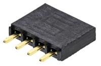 ssw-104-01-g-s Samtec SSW Series Straight Through Hole Mount PCB Socket, 4-Contact, 1-Row, 2.54mm Pitch, Solder Termination