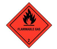 146-358 RS PRO Black, Red Vinyl Polyester Safety Labels, Flammable Gas-Text 100mm x 100mm