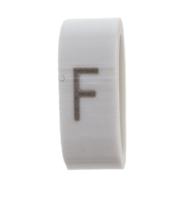 531-07866-hobs85-pvc-wh HellermannTyton HODS85 Slide On Cable Markers, Black on White, Pre-printed "F", 1.8 → 6.3mm Cable, 531-07866